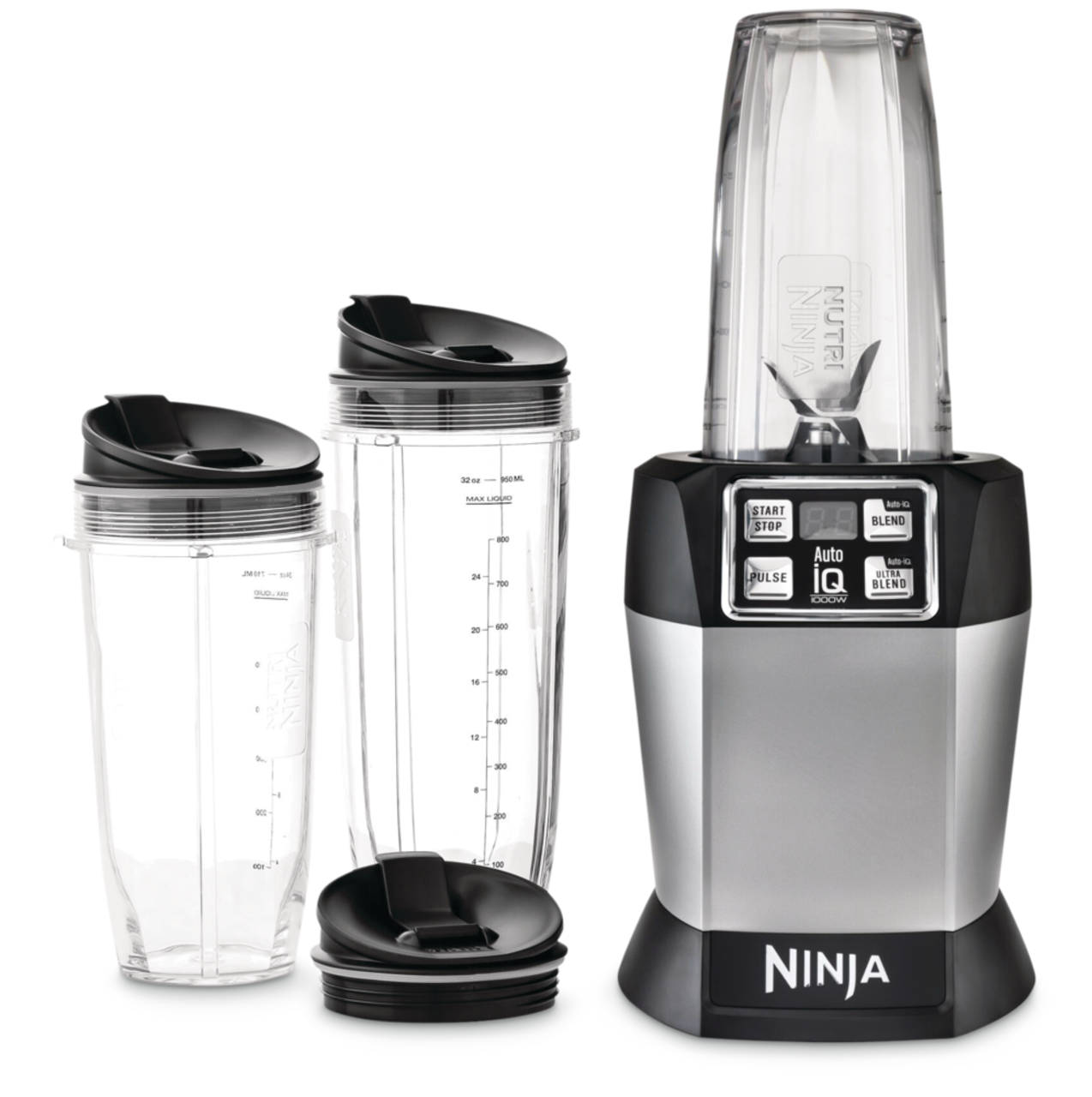 NINJA Nutri Auto-iQ 40 oz. 5-Speed Black Blender with Travel Cups –  Monsecta Depot