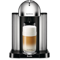 Nespresso Vertuo Coffee & Espresso Machine by Breville, Chrome Front_Flat
