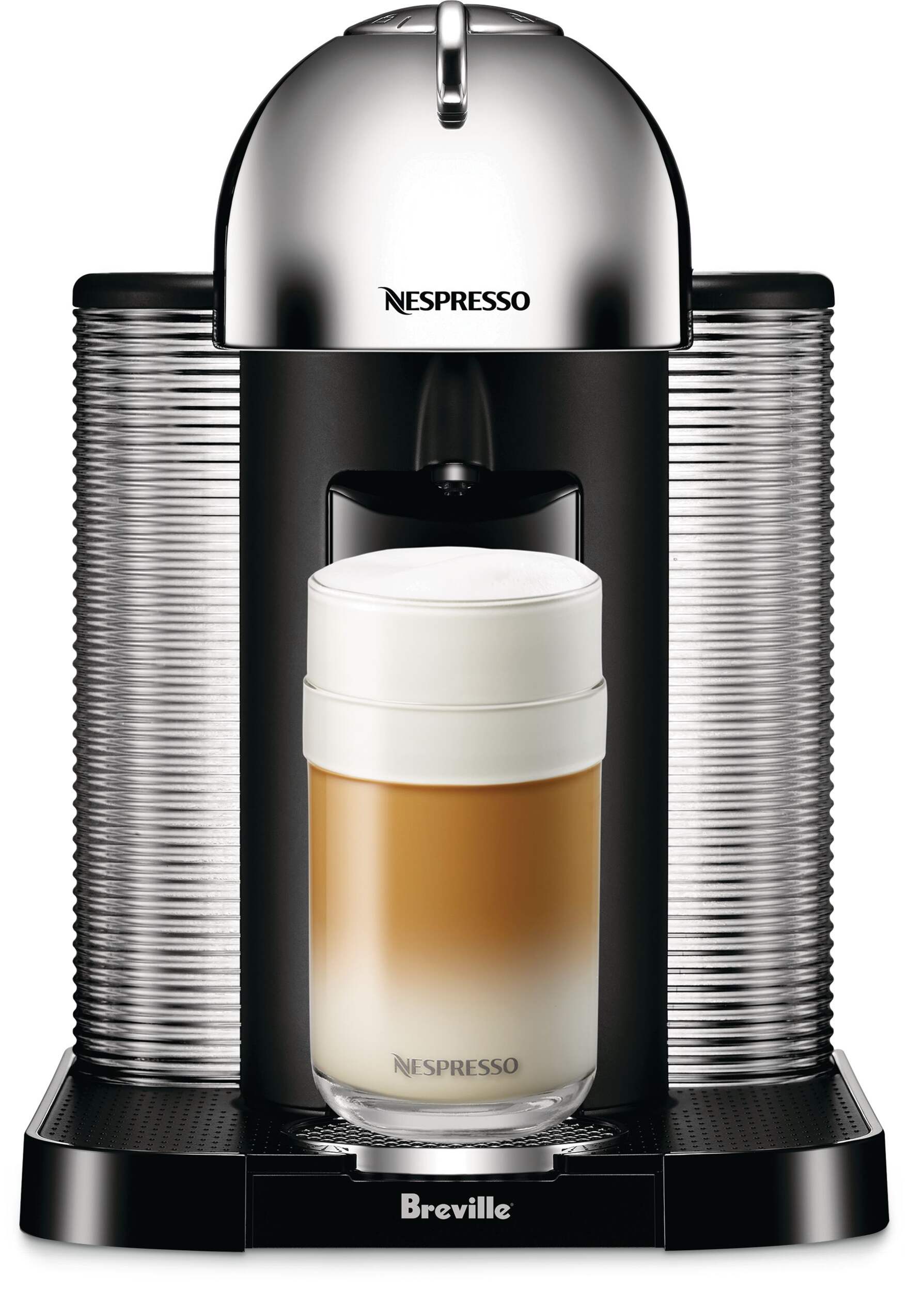 Cafetière et machine à espresso Breville Nespresso Vertuo, chrome Front_Flat