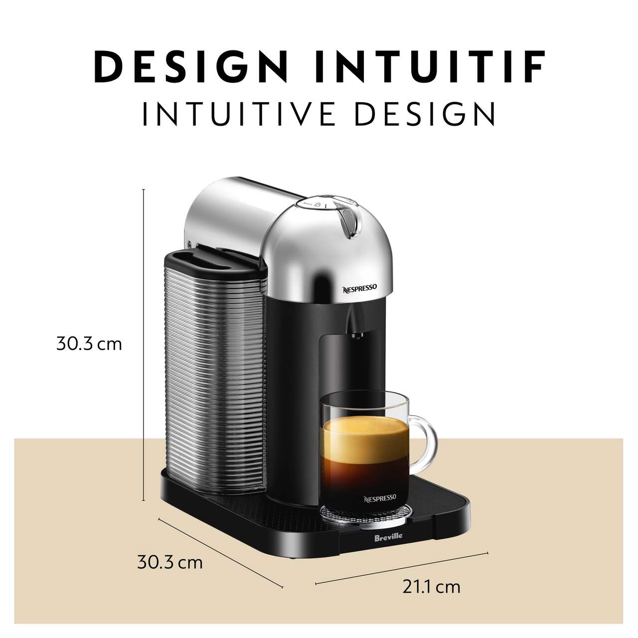 Nespresso by Breville Vertuo Next Dark Chrome Coffee and Espresso Machine with Frother