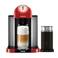 Nespresso Vertuo Coffee Machine with Aeroccino by Breville, Red Front_Flat