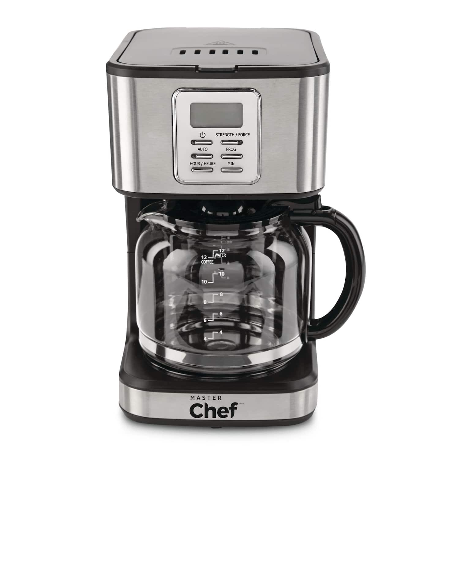 MASTER Chef Coffee Maker w Glass Carafe Stainless Steel Black 12 Cups Canadian Tire