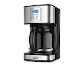 MASTER Chef Coffee Maker w/ Glass Carafe, Stainless Steel, Black, 12 Cups Front_Three_Fourths_Angled_Left