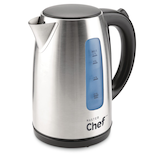 MASTER Chef Cordless Electric Kettle w/ Auto Shut Off, Stainless Steel, 1.7-L Front_Three_Fourths_Angled_Left
