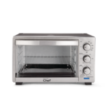 MASTER Chef Convection Toaster Oven w/ 4 Functions, Stainless Steel, Black, 6-Slices Front_Elevated