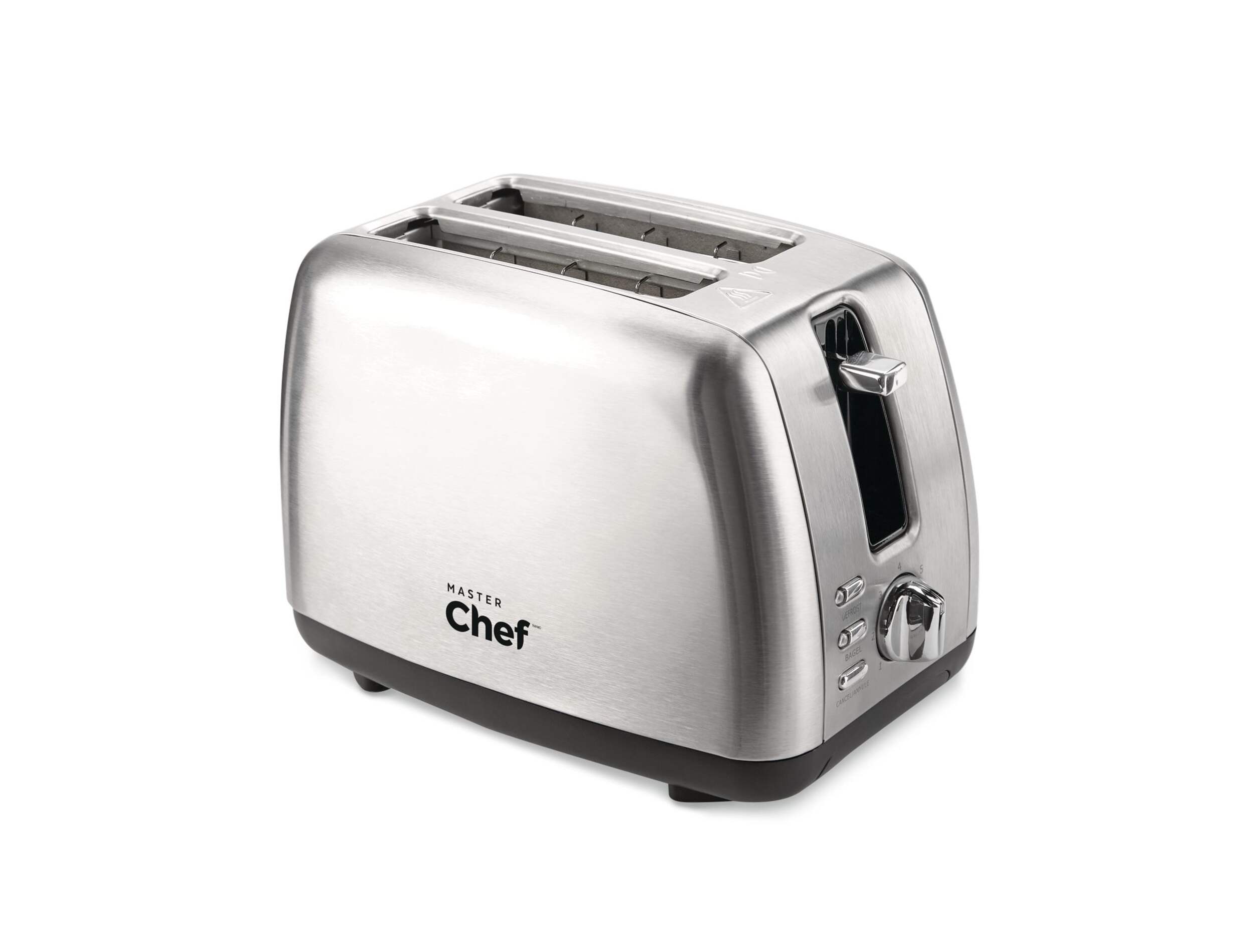 MASTER Chef Wide Slots Toaster with 3 Settings, Stainless Steel, 2-Slices Front_Angled_Right