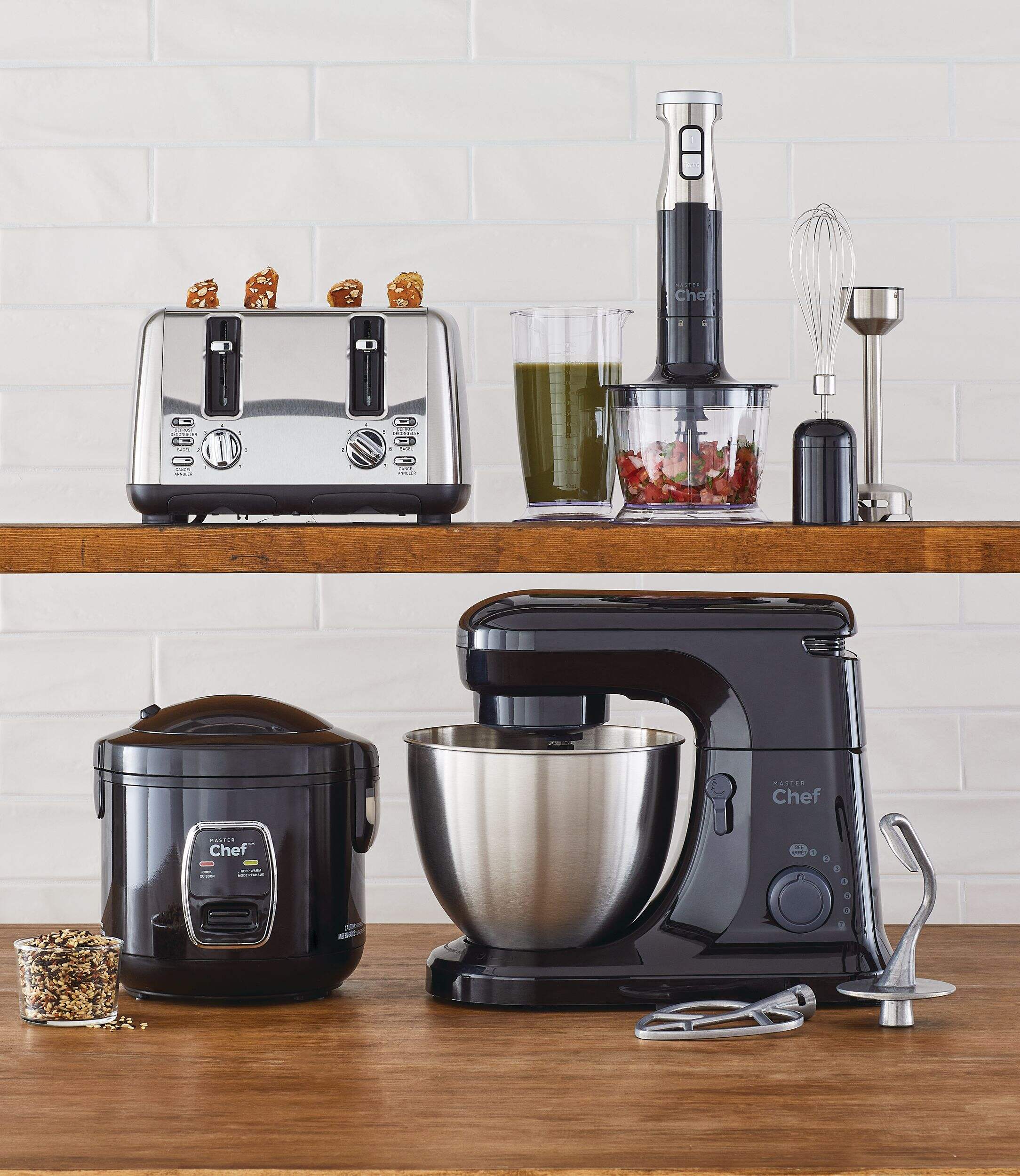 MASTER Chef Wide Slots Toaster with 3 Settings, Stainless Steel, 4