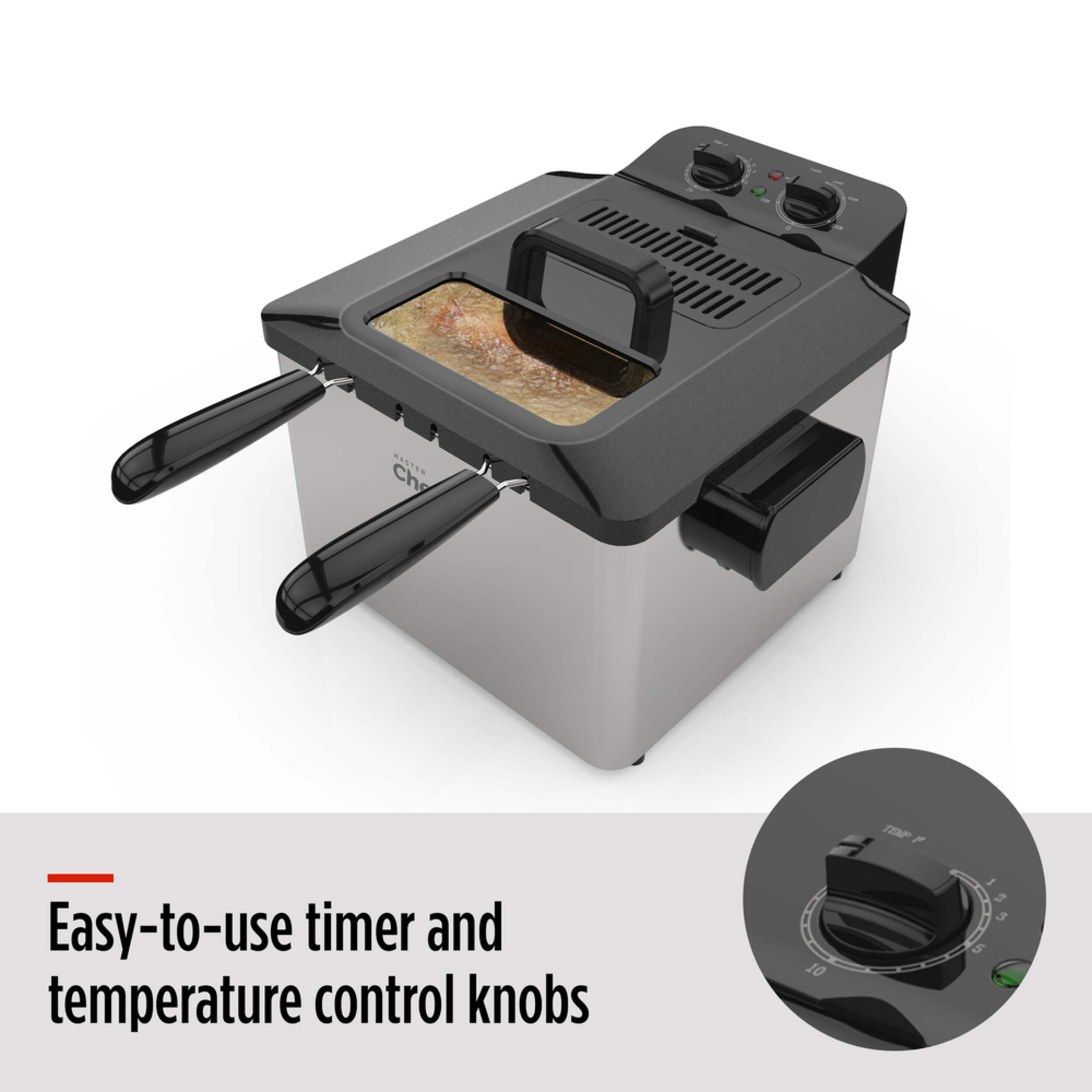 MASTER Chef Deep Fryer w/ 2 Basket Capacity, Stainless Steel, 4.5L