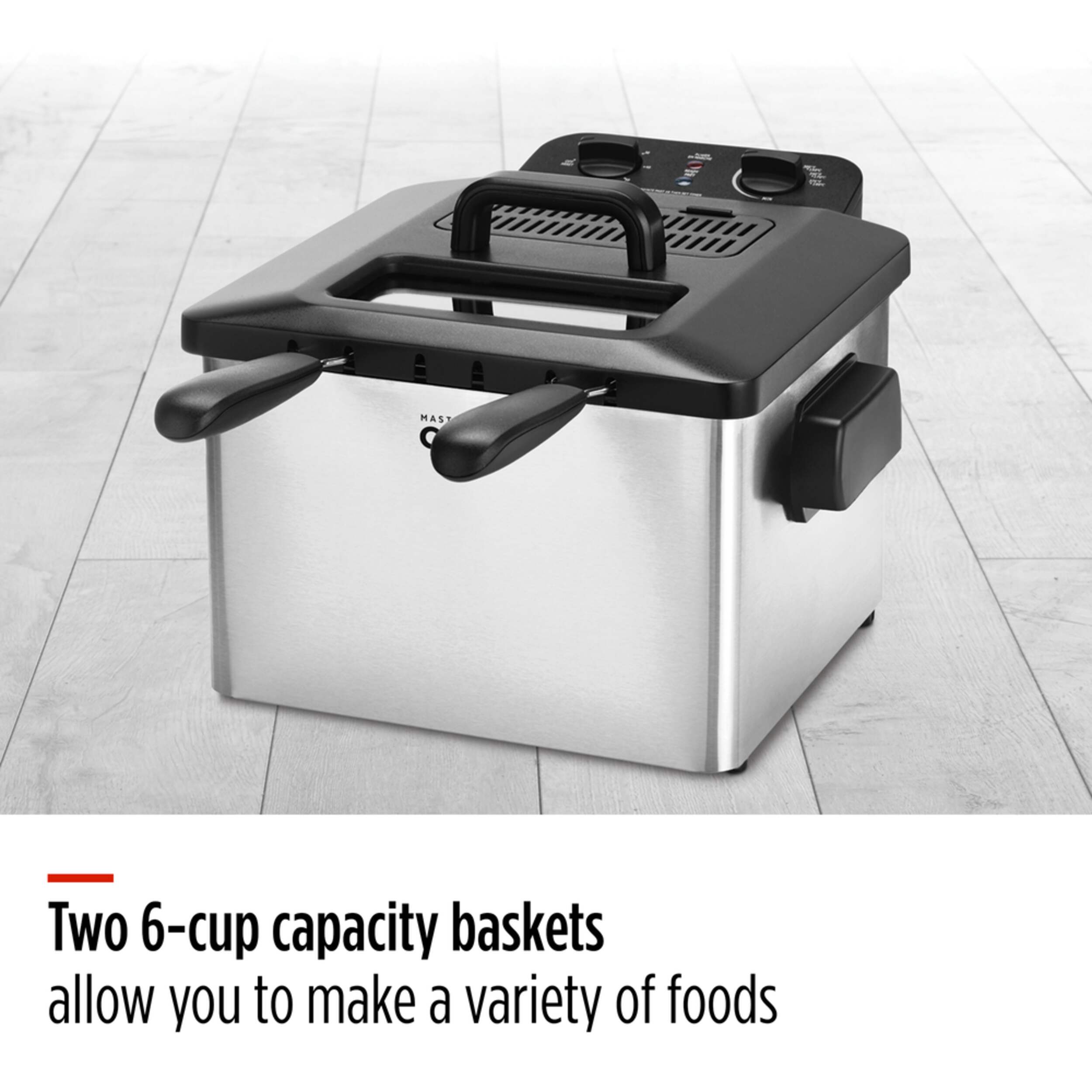 MASTER Chef Deep Fryer w/ 2 Basket Capacity, Stainless Steel, 4.5L