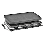 Heritage The Rock 2-in-1 Reversible, Non-Stick 8-Person Raclette/Party Grill Set, Black, 18-in x 10-in Front_Three_Fourths_Angled_Right