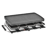 Heritage The Rock 2-in-1 Reversible, Non-Stick 8-Person Raclette/Party Grill Set, Black, 18-in x 10-in