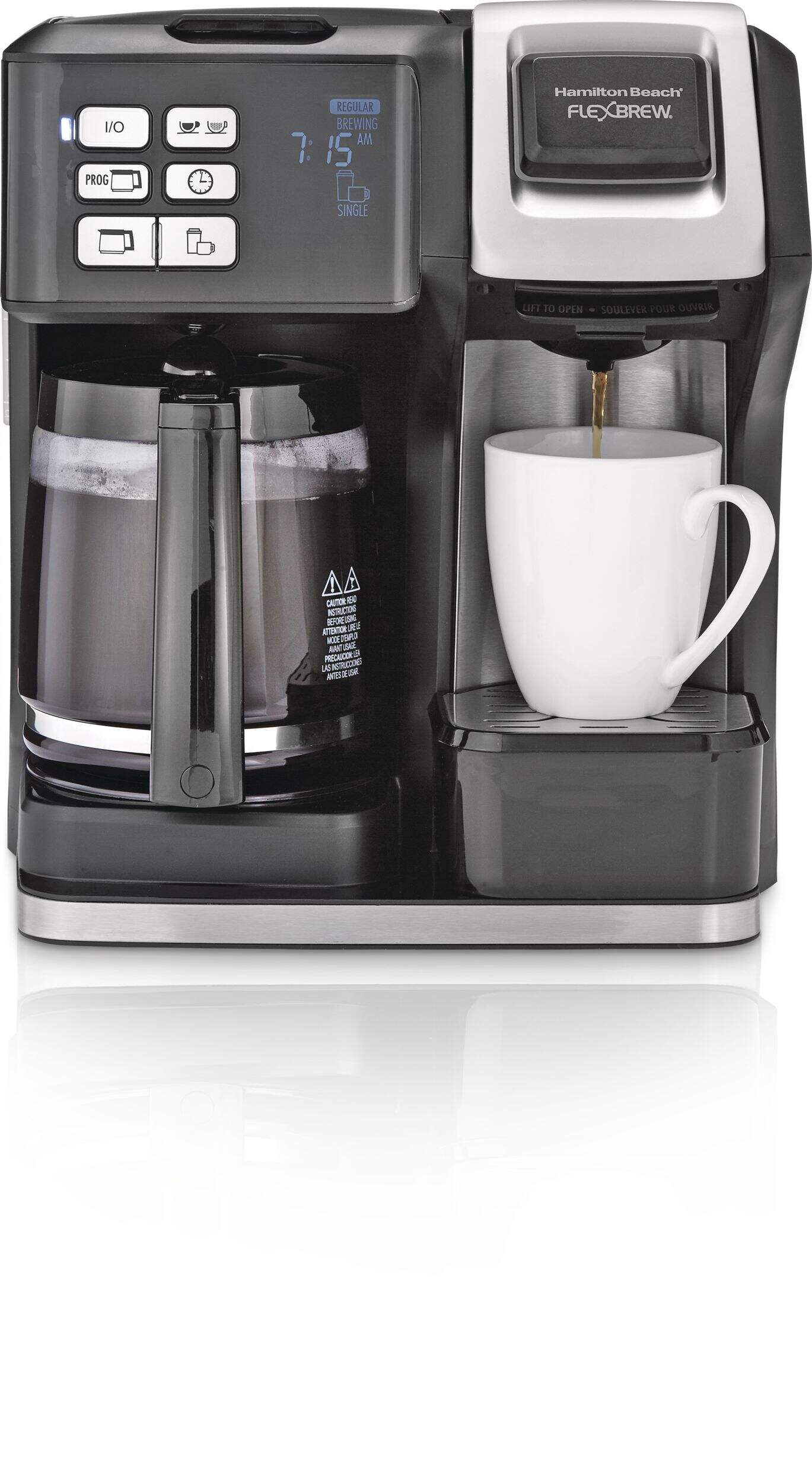 Hamilton Beach FlexBrew® 2-Way Programmable Coffee Maker w/ Glass Carafe, Black, 12 Cups Front_Flat