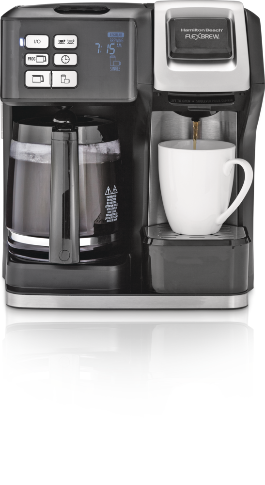 Single-Serve and 12-Cup Pot Glass Carafe 2-Way Brewer Coffee Maker 