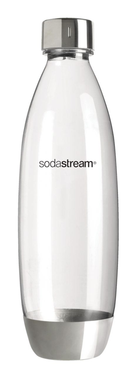 sodastream 1 Litre Single Fuse Metal Bottle, Silver