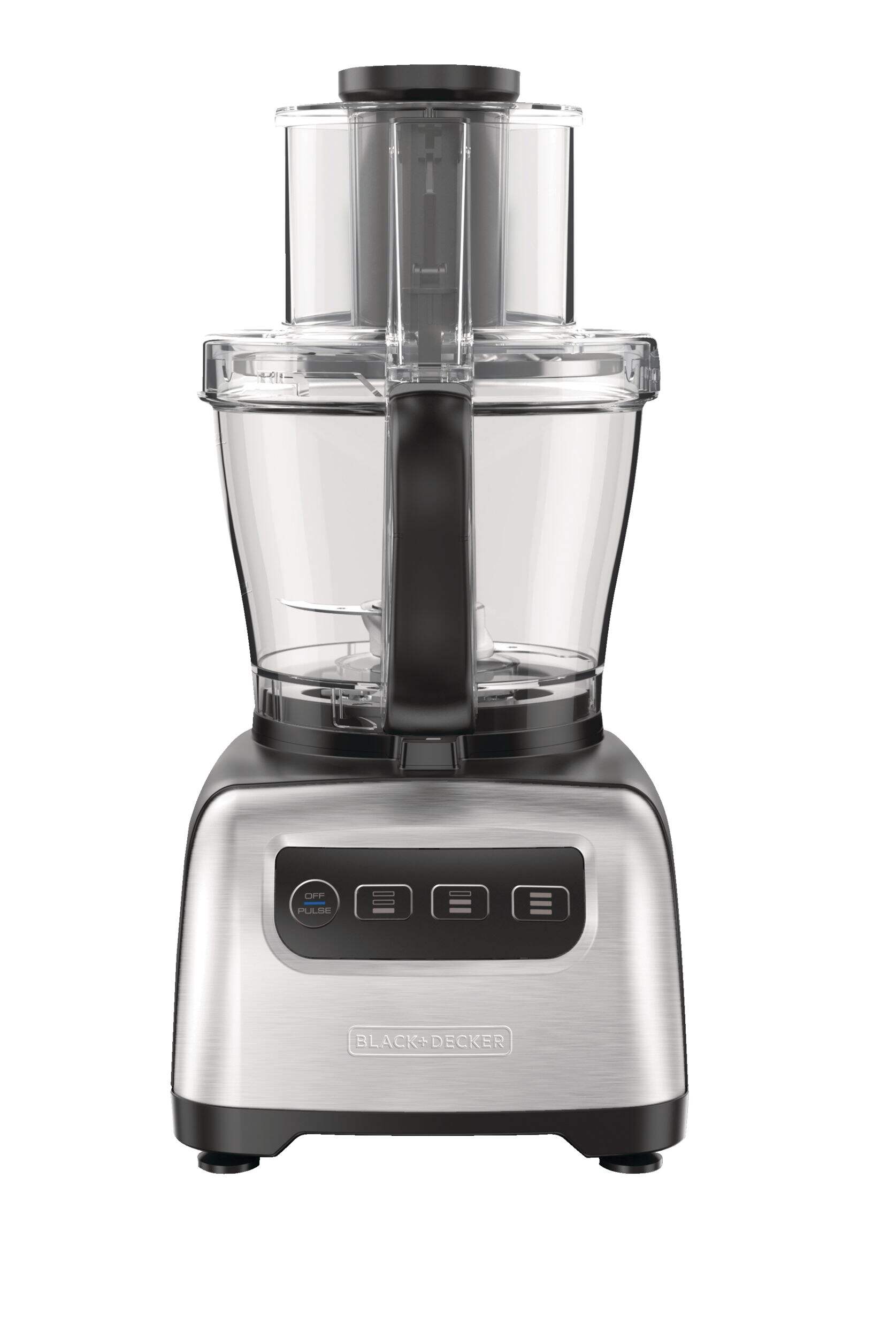 Black & Decker Kitchen Tools Square Food Processor Stainless Steel, 10 Cups Front_Flat