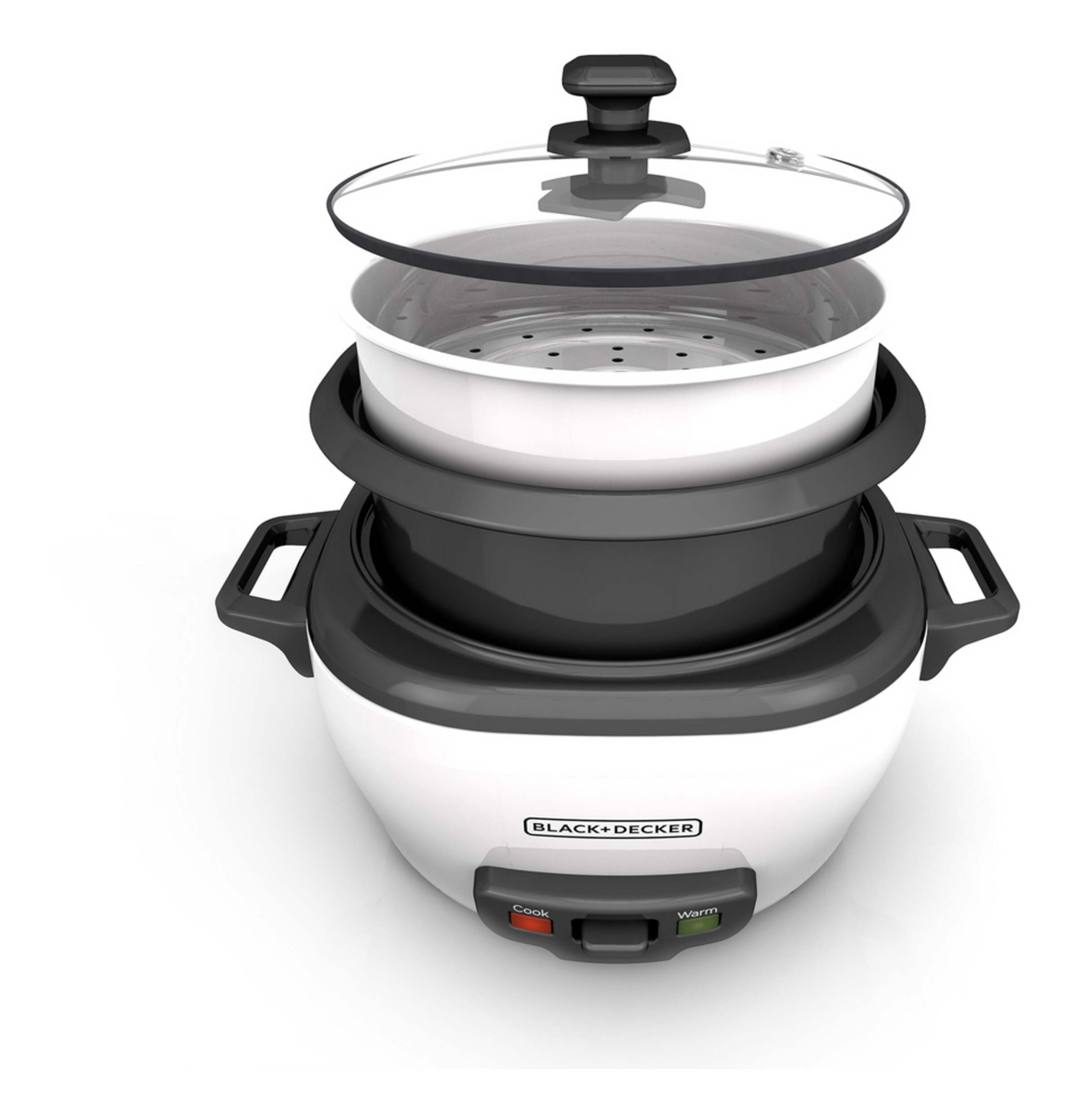 Black & Decker NonStick Rice Cooker & Steamer White, 16 Cups