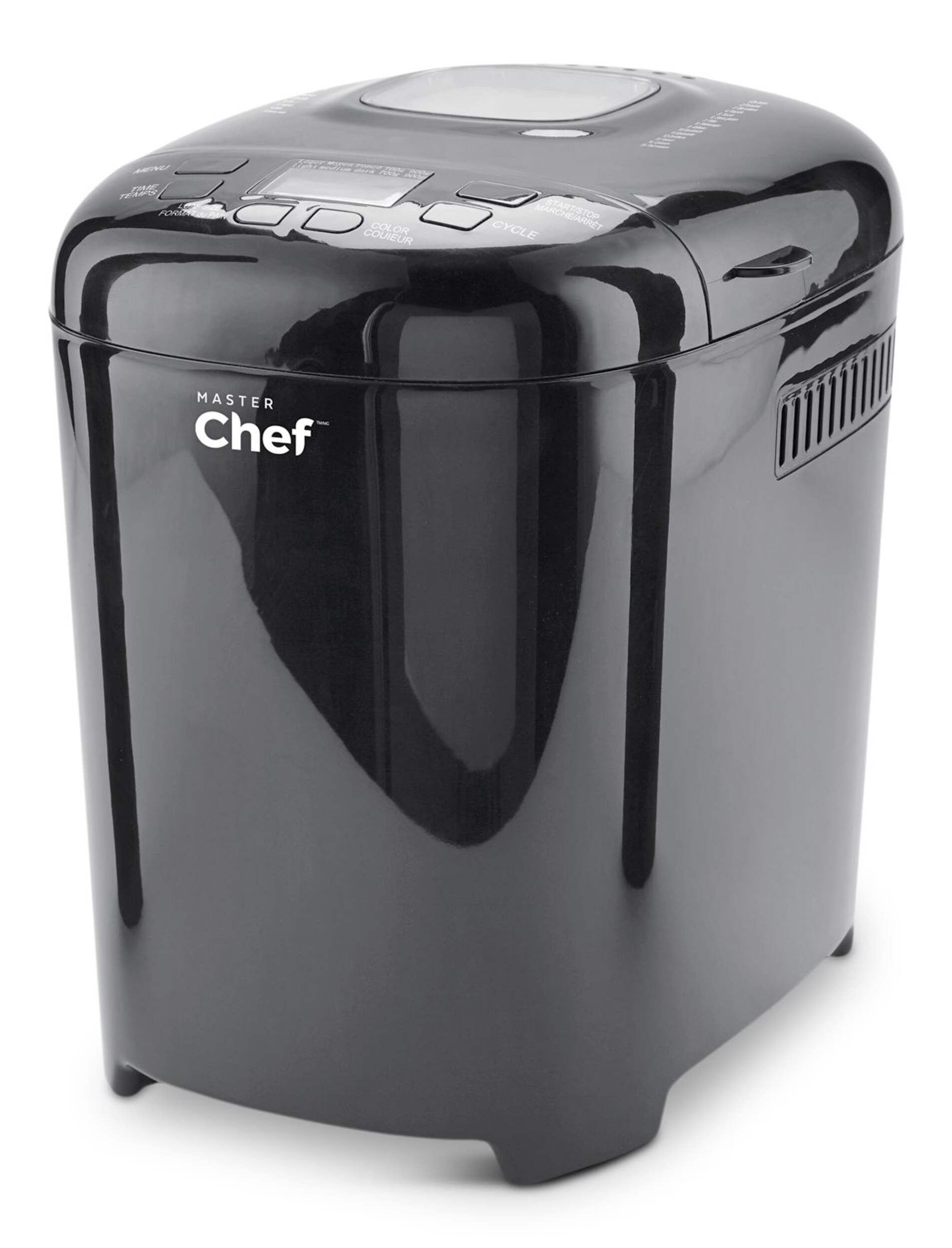MASTER Chef Bread Maker w/ 12 Digital Functions, Black, 2lb Front_Three_Fourths_Angled_Left
