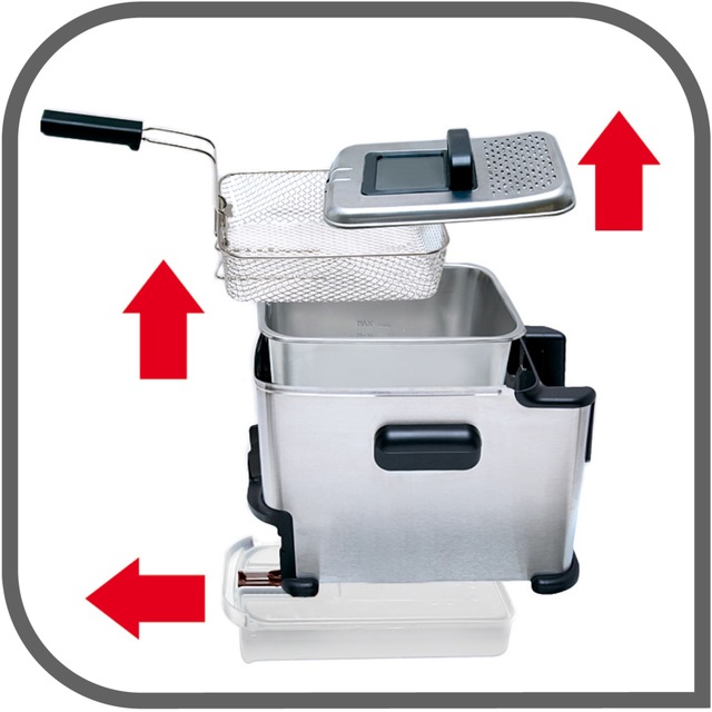 Tfal EZ Clean Pro Compact Deep Fryer w/ Oil Filter, Stainless Steel