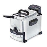 T-fal EZ Clean Pro Compact Deep Fryer w/ Oil Filter, Stainless Steel, 2L Front_Three_Fourths_Angled_Left