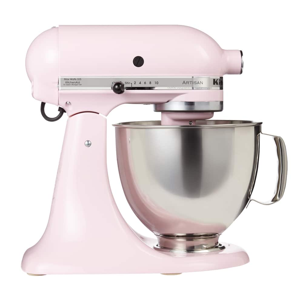 light pink kitchenaid hand mixer