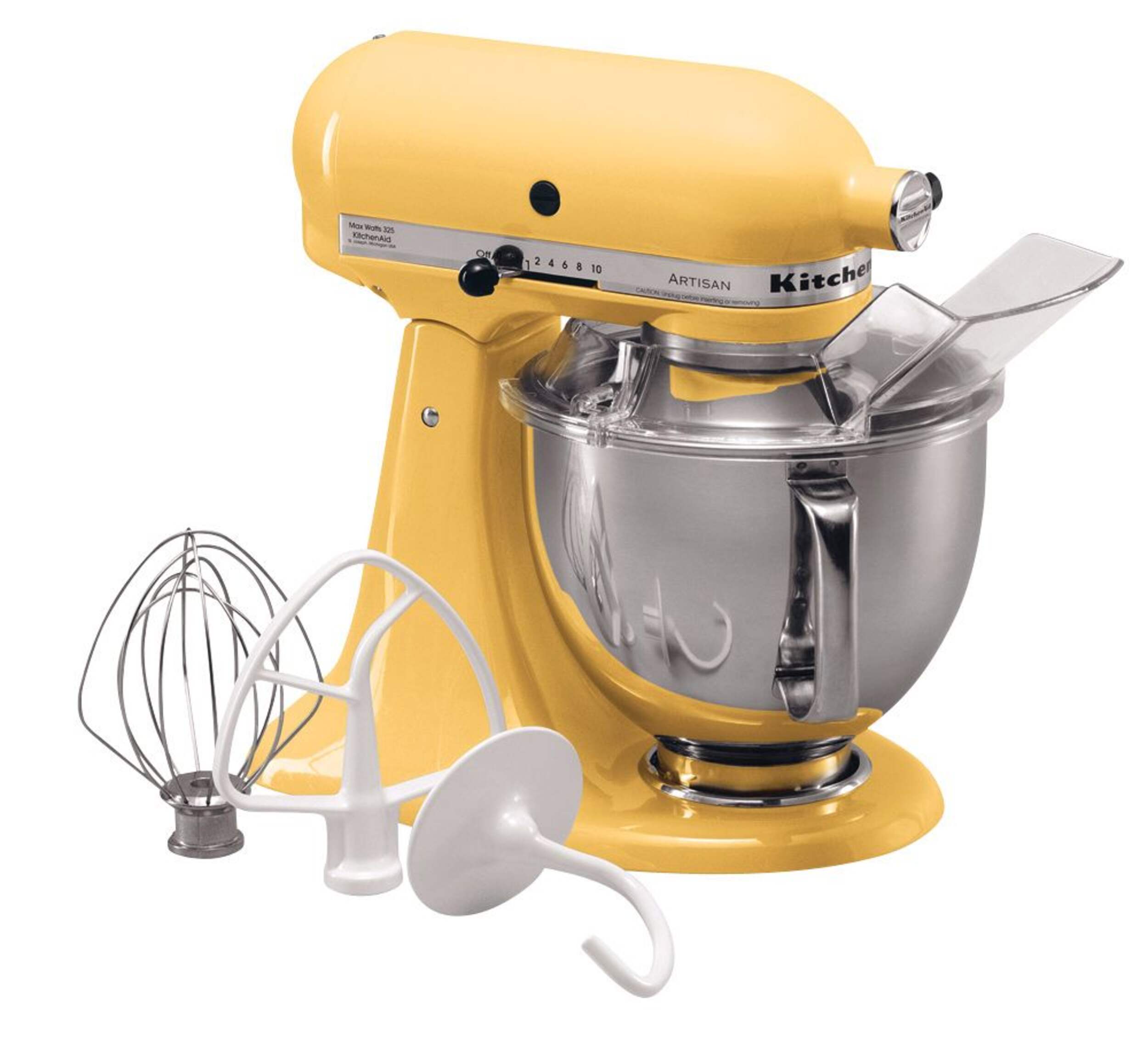 Batteur sur socle KitchenAid Artisan, jaune majestueux Front_Angled_Right