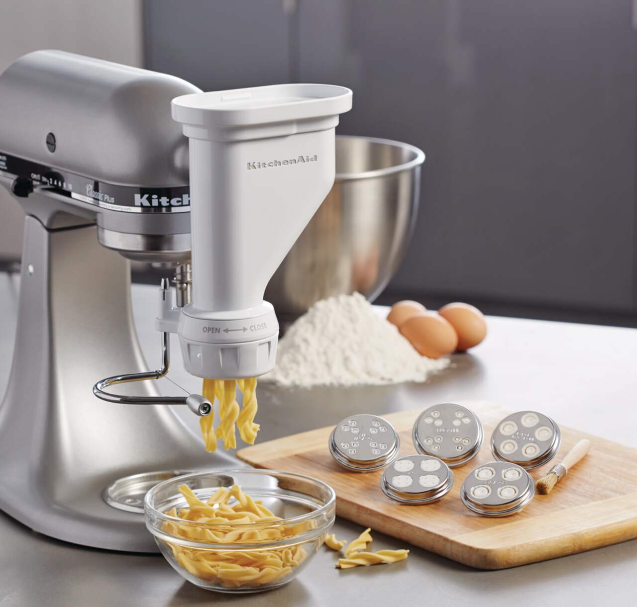 KitchenAid® Gourmet Pasta Press Stand Mixer Attachment w/ 6 Change