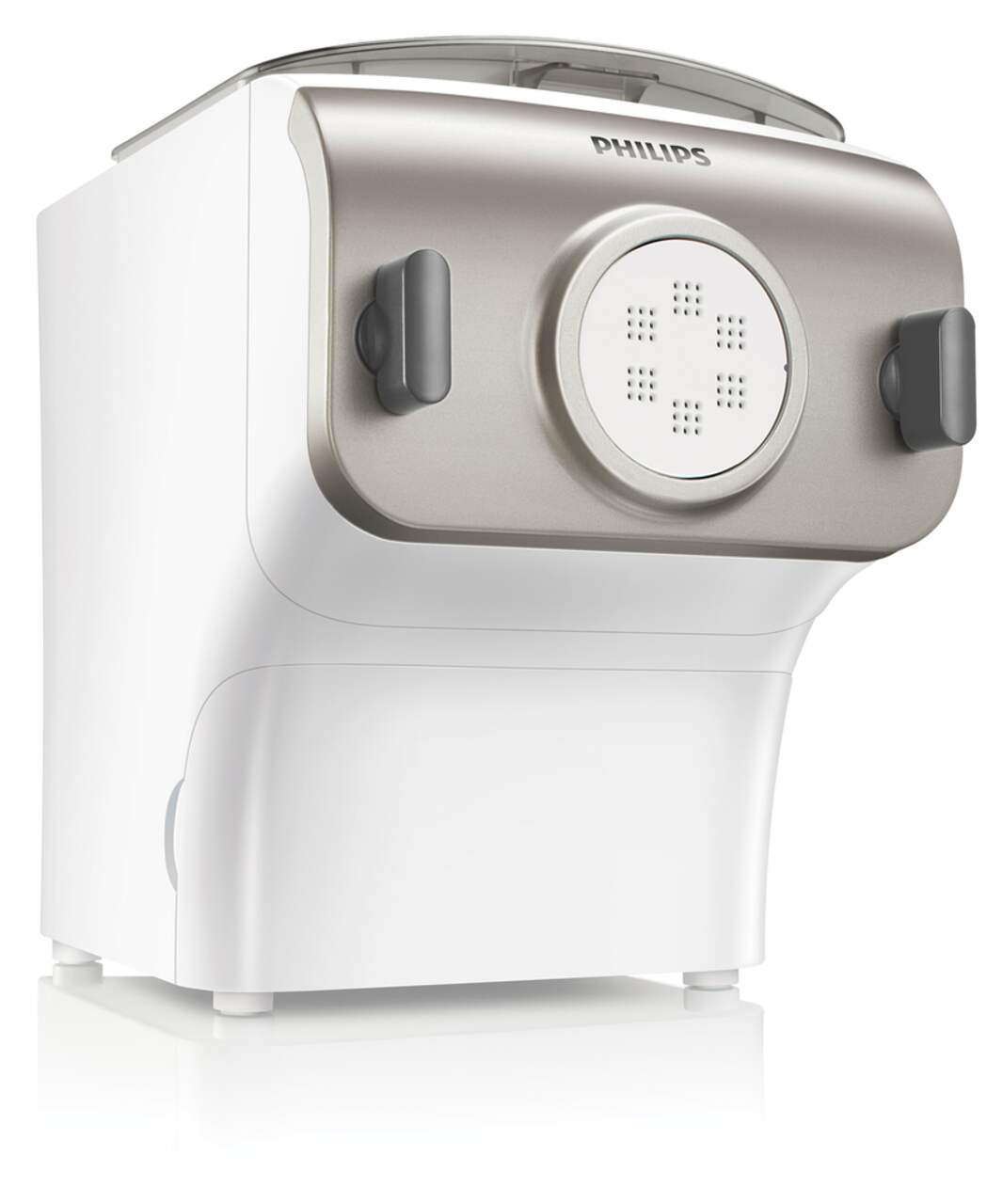 Philips Machine à Pâtes - Entièrement Automatique, Pesée Automatique, 4  Disques de Mise en Forme, Argent/Blanc (HR2375/00)