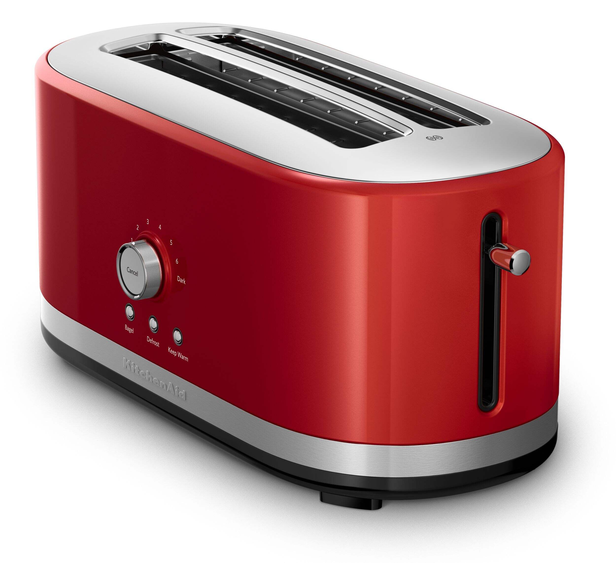 KitchenAid Long Slot Toaster Empire, 4-Slice, Red Front_Three_Fourths_Angled_Left