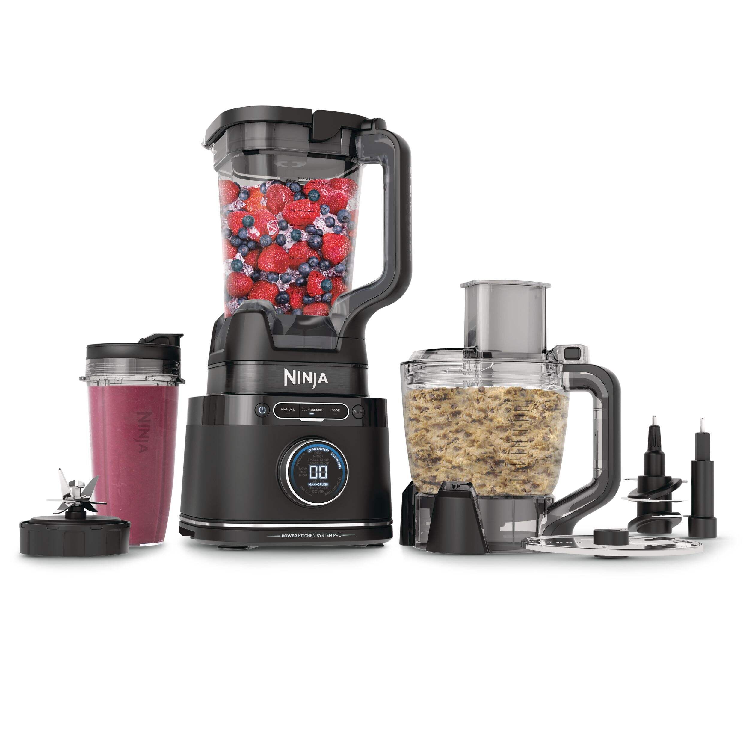 Ninja BlendSense™ Kitchen System Power Blender & Food Processor, 10 Pre-set Programs, 1800W Front_Flat
