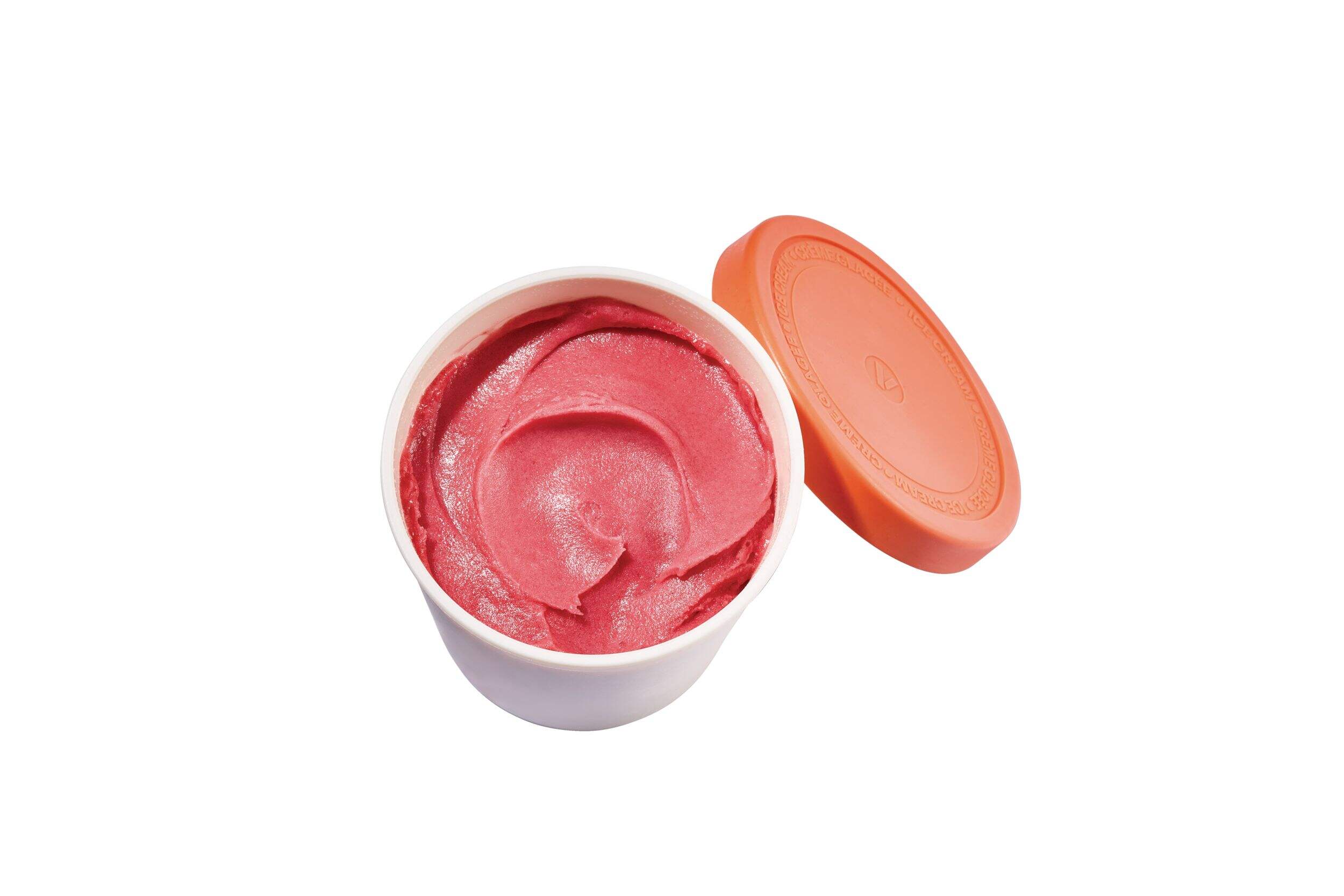 Contenant à crème glacée d'une pinte Vida par PADERNO, sans BPA, blanc, 1 L Overhead_Plunge