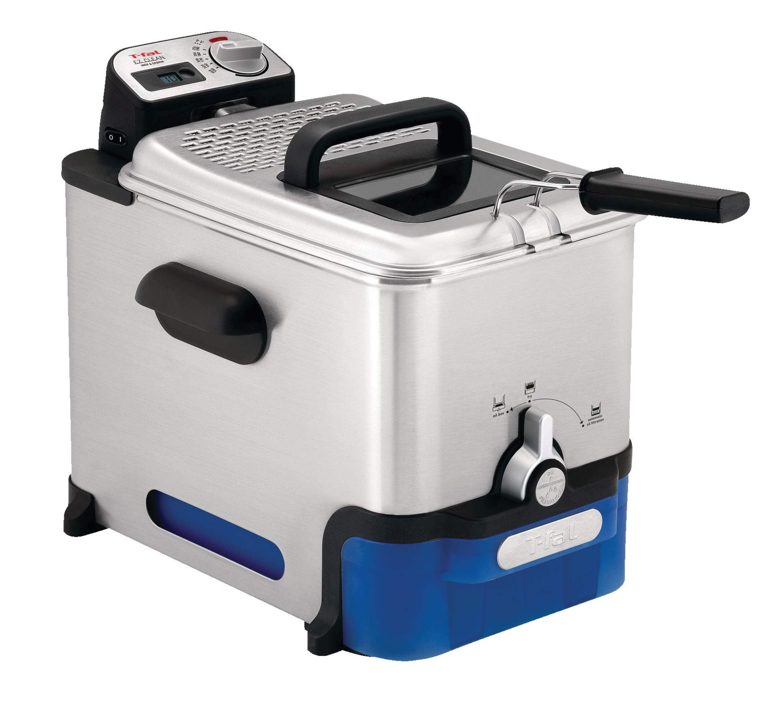 T-fal Ultimate EZ Clean Deep Fryer w/ Oil Filter, Stainless Steel, 3.5L Front_Three_Fourths_Angled_Right
