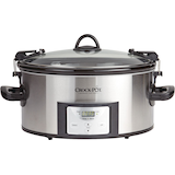 Crock-Pot 6-Quart Cook & Carry Slow Cooker, Programmable, Stainless Steel, 5.7 L Front_Flat