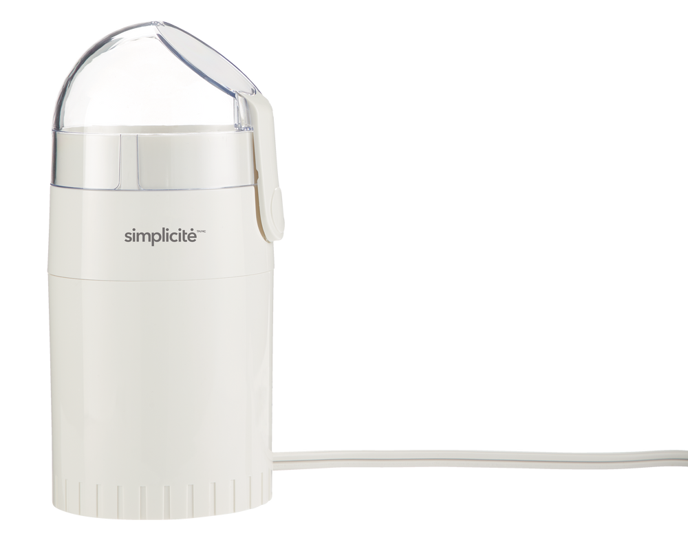Simplicité Automatic Coffee Grinder/Spice Grinder, White, 12 Cups