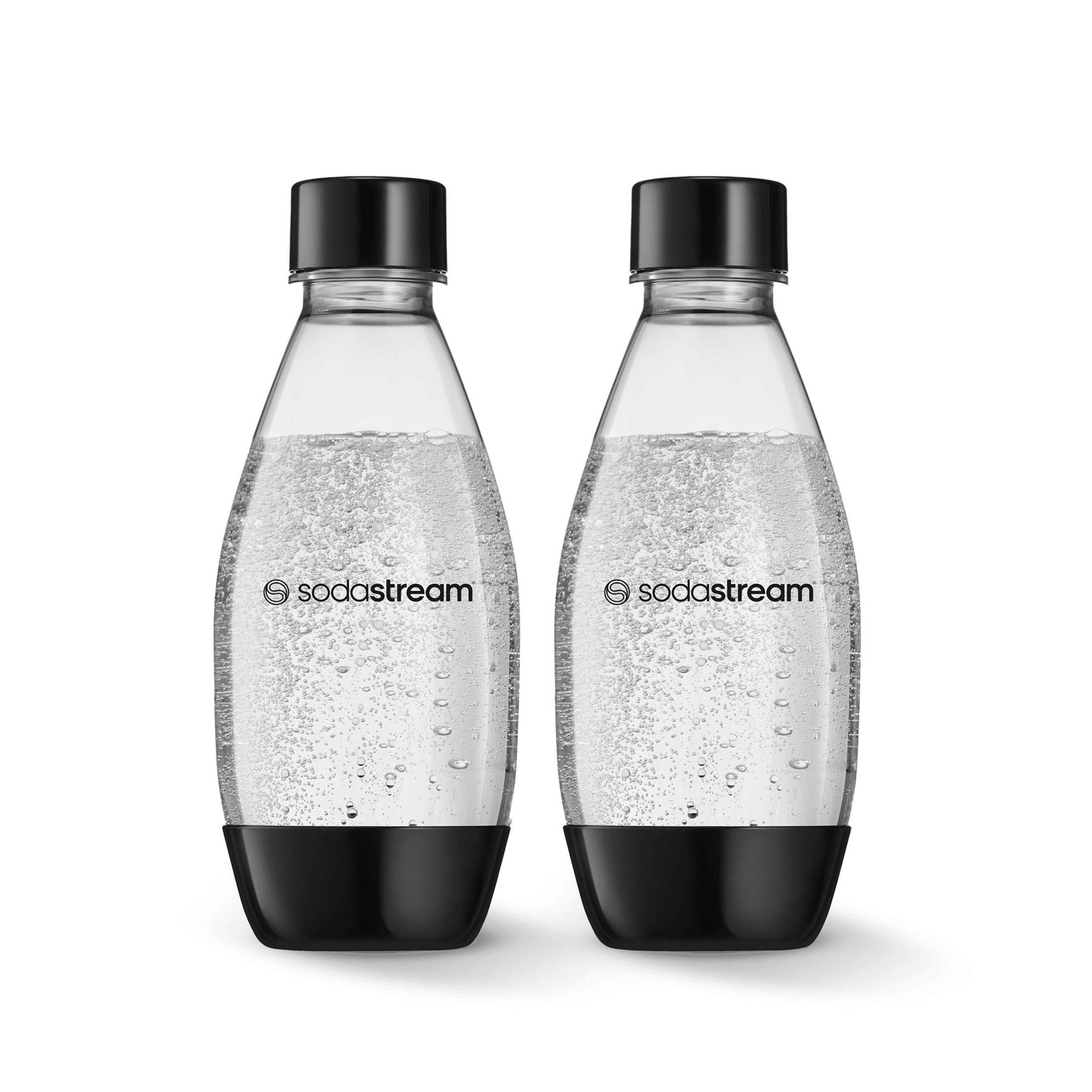 SodaStream Carbonating Bottle, Dishwasher Safe, BPA-Free, Black, 0.5-L, 2-pk Front_Flat