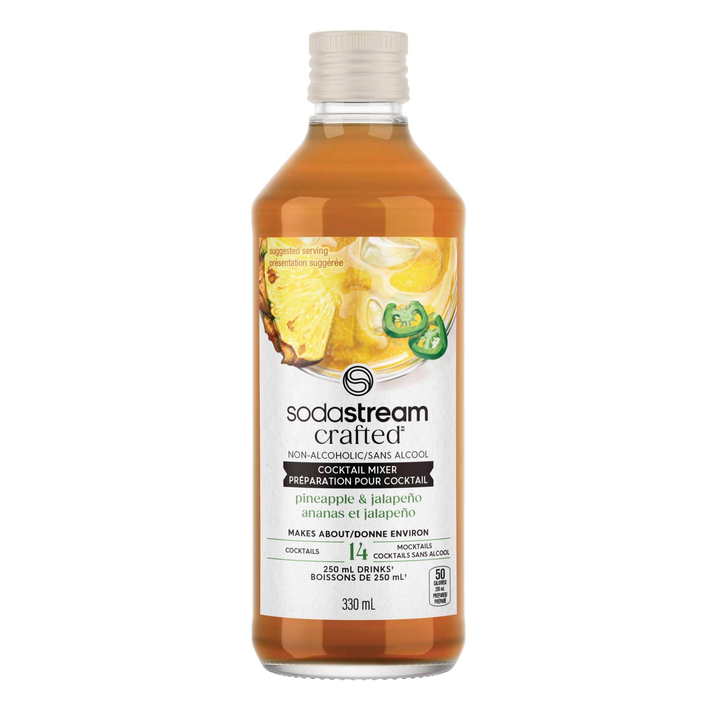 SodaStream Crafted Syrup Cocktail Drink Mixers, Pineapple & Jalapeno Front_Flat