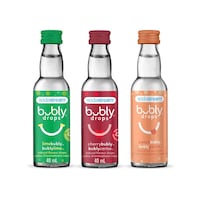 Concentré de saveurs naturelles en gouttes SodaStream Bubly, lime, cerise et pêche, 40 mL, paq. 3 Front_Flat
