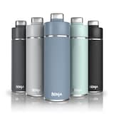 Ninja Thirsti™ Insulated Stainless Steel BPA-Free Travel Water Bottle with Chug Lid, for Sparkling & Still Water, Assorted Colours, 18-oz Front_Flat