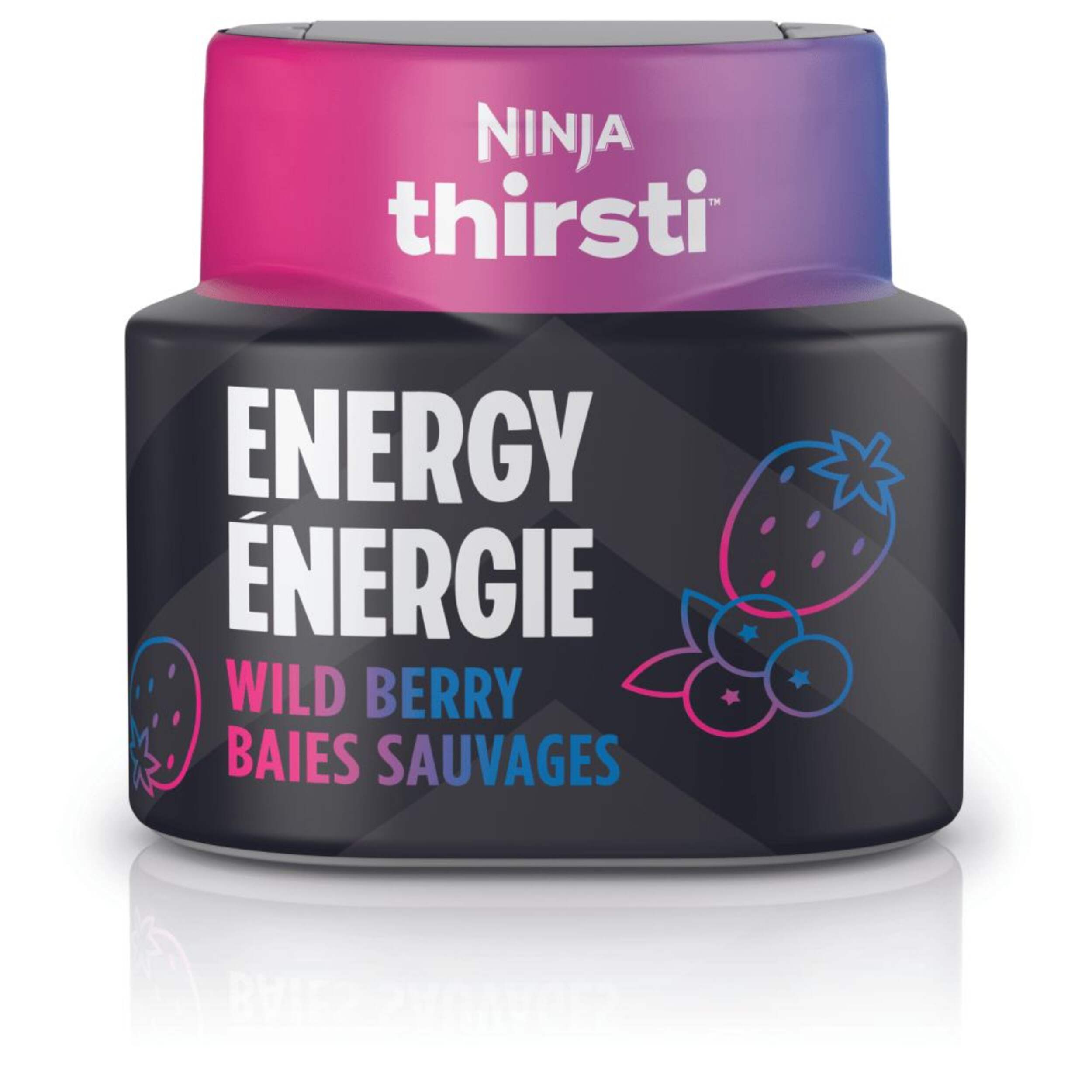 Ninja Thirsti™ Energy Wild Berry Flavoured Water Drops, 60-mL Front_Flat