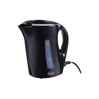 MasterChef Corded Kettle with Water Gauge, Black, 1-L Front_Angled_Left