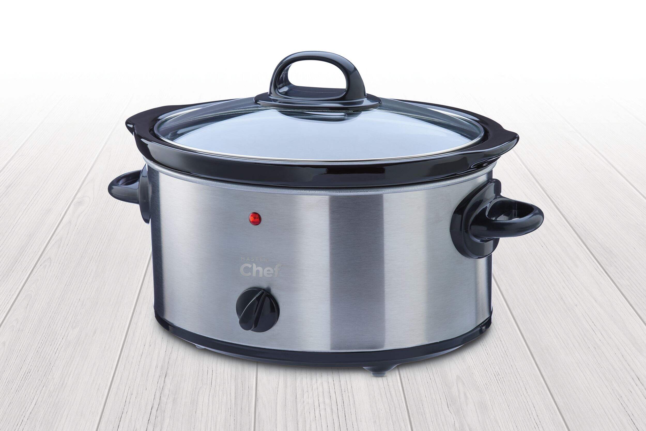 MasterChef Dishwasher Safe Ceramic Slow Cooker, 3.5-qt Front_Angled_Left