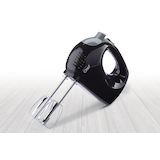 MasterChef Hand Mixer with Whisk Beaters, 5-Speed, Black Front_Angled_Left