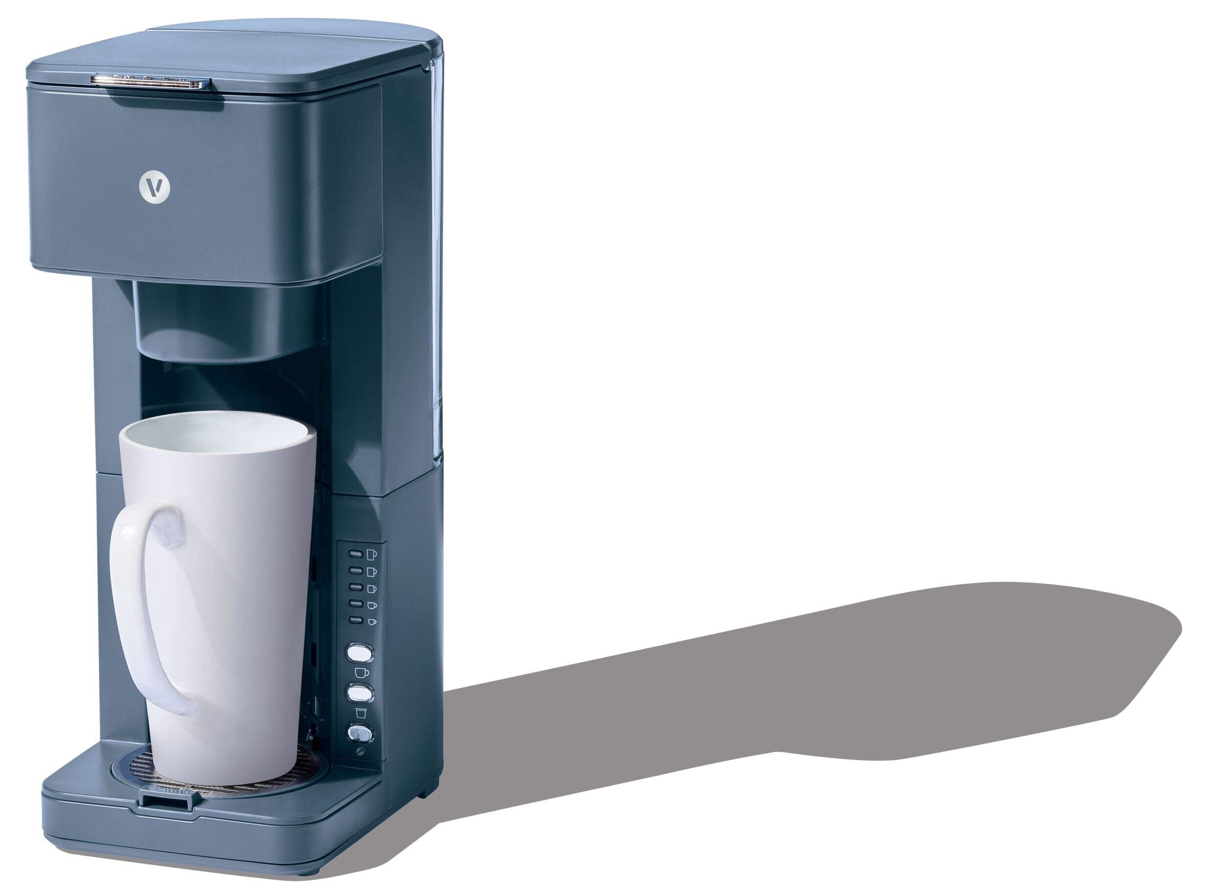 Vida K-Cup Single Serve Coffee Maker, Adjustable, Bluefin Front_Three_Fourths_Angled_Left