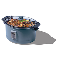 Vida Slow Cooker with Digital Control Panel, Bluefin, 6-qt Front_Angled_Left