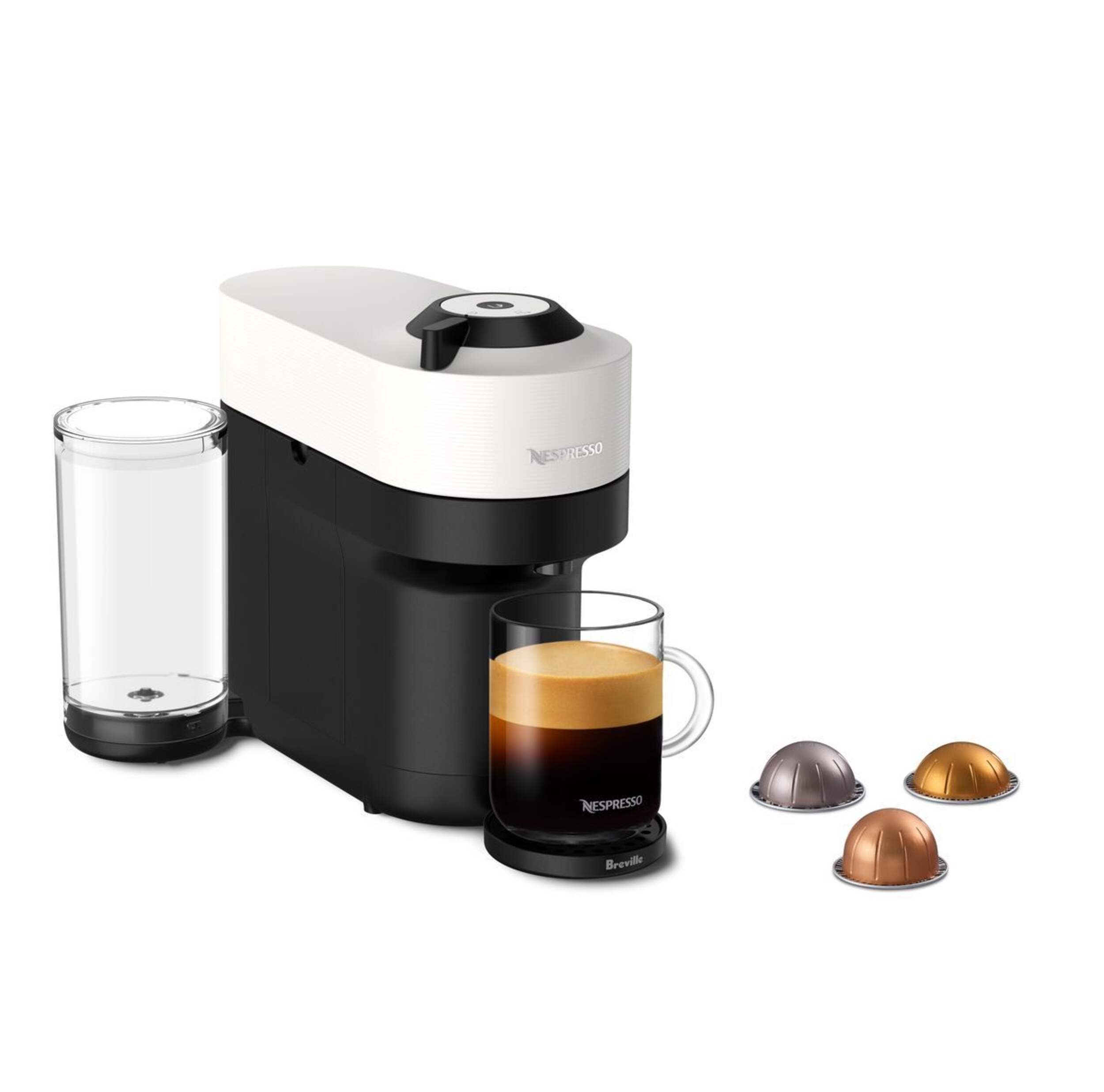 Nespresso Vertuo POP+ Coffee & Espresso Machine by Breville, Coconut White Front_Angled_Right