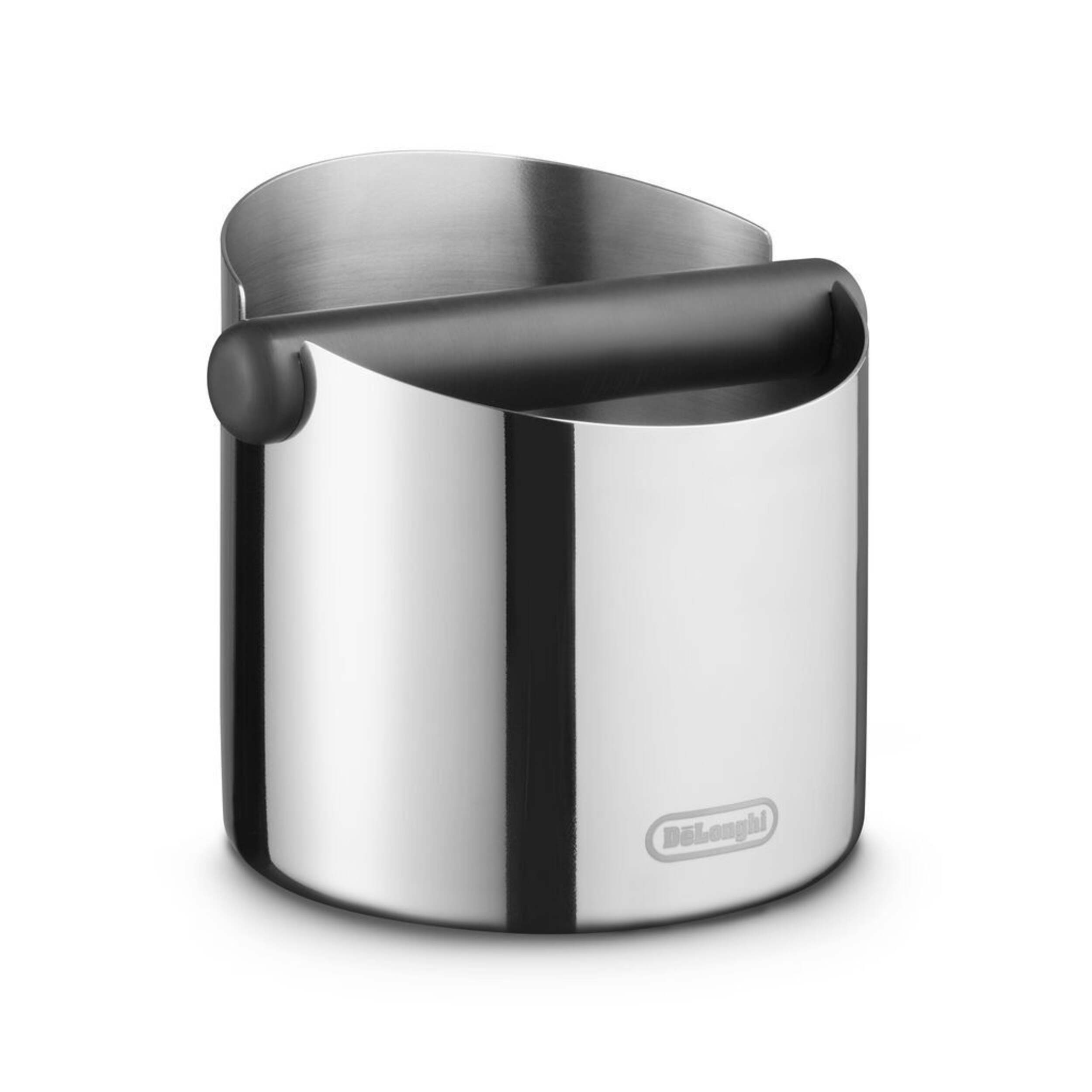 De'Longhi Stainless Steel Easy Clean Knock Box, Large Front_Three_Fourths_Angled_Right