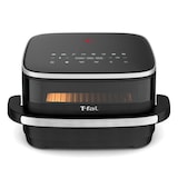 T-fal Easy Fry XL Surface Air Fryer, 10-in-1, Large Air fryer, Super-Sized Cooking Surface, Compact Format, 4L / 4.2Qt, Black Front_Elevated