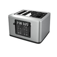 T-fal 4-Slice Stainless Steel Digital Toaster, Extra wide slots, 7 Browning levels Front_Three_Fourths_Angled_Left