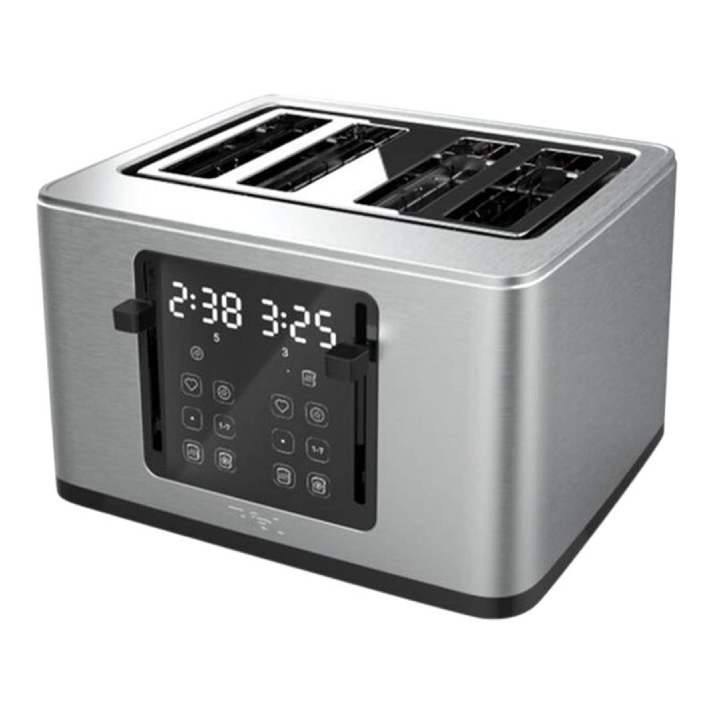 T-fal 4-Slice Stainless Steel Digital Toaster, Extra wide slots, 7 Browning levels Front_Three_Fourths_Angled_Left