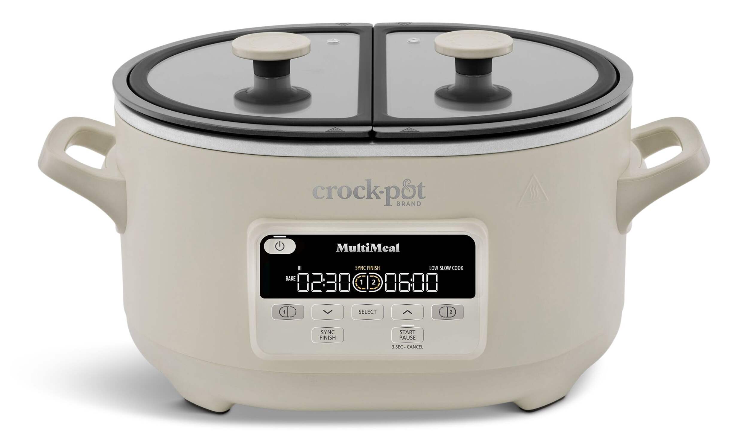 Crockpot Ceramic-Coated Multi-Meal Slow Cooker, 3.7-qt Front_Elevated