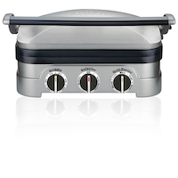 Cuisinart® Griddler 5-in-1, Non-Stick Panini Grill Press/Sandwich Maker, Stainless Steel Front_Elevated